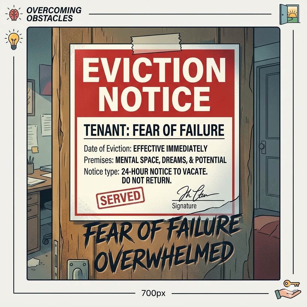 A visual representation of the fear of failure being evicted from mental spaces, dreams and protentional.