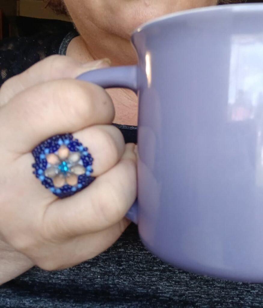 Boho Style Handmade Beaded Ring - Statement Piece by Artisan Regina L. / ReginaCreates™